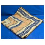 Blue & Gold Jacquard Tassel Table Runner