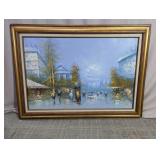 Vtg. Paris Street Scene Oil Painting Signed Tammy