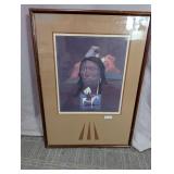 R. Baker '88 Signed Spotted Eagle Sioux Art Frame