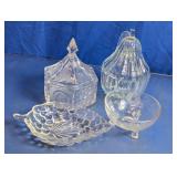 Assorted Glass Candy Dishes & Covered Containers