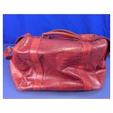 Bath & Body Works Red Faux Croc Duffle Bag