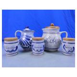 Stoneware Style German Kitchen Canister Set