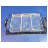 Silver-tone Tray With Plastic Inserts