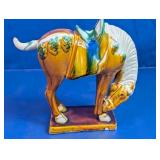 Vintage Chinese Tang Dynasty Glazed Horse Statue
