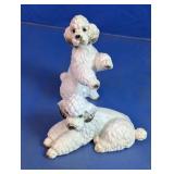 Porcelain Poodle Dog Figurines Lot