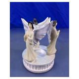 Standing Angels Round Votive Candle Holder