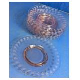 6 Vtg Pink Laurel Leaf Etched Plates
