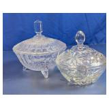 Covered Glass Candy Dishes Lot