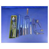 Assorted Kitchen Cutlery & Vintage Novelties Lot