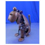Rustic Metal Solar Powered Dog Garden Statue