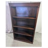 Dark Brown Wood 4-Shelf Bookcase 60'H