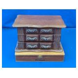 Wooden Jewelry Box & Cigar Box Lot