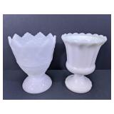 Assorted Milk Glass Pedestal Vases