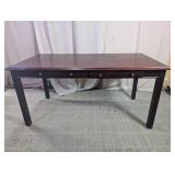2-Drawer Dark Wood Writing Desk