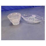 Clear Pressed Glass Bowl & Relish Dish