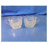 Vintage Patterned Glass Punch Cups Duo