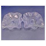Diamond Point Glass Candy Dishes