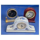 Vintage Mantel & Desk Clocks Lot