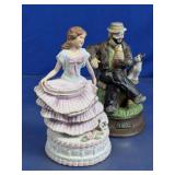 Musical Clown & Lady Porcelain Figurines Lot