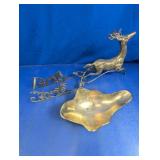 Deer Figurine & Decorative Dish Lot