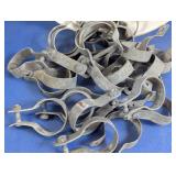 Vintage Galvanized Steel Fence Pipe Clamps Lot