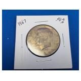 1967 U.S. Kennedy 40% Silver Half Dollar