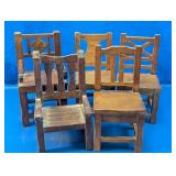 Vintage Wood Miniature Wall-Hanging Chairs Lot