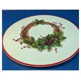 Ceramica Cuore Italy Christmas Wreath Platter
