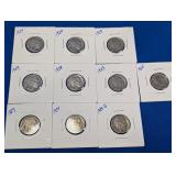 10 U.S. Buffalo Nickels 1920s