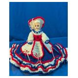 Vintage Patriotic Crochet Dress Bed Doll