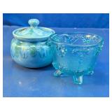 Potter's Wheel Covered Jar & Glass Bowl Set