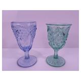 Pressed Glass Colored Goblets