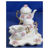 Tea Service Set with Floral Accents