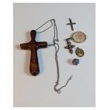 Religious Cross & Charm Necklace
