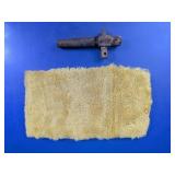 Antique Wooden Barrel Spigot and Faux Fur Pad