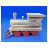 Wooden Pull Toy Train Engine