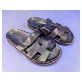 Hermes Style Black Slide Sandals