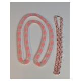 Beaded Pink Choker & Rope Necklace Duo