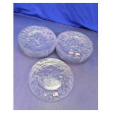 Pressed Glass Grape Pattern Saucers Lot