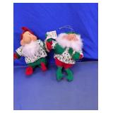 Christmas Elf Ornament Pair