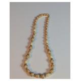 Faux Marble Beaded Necklace with Spacer Rings