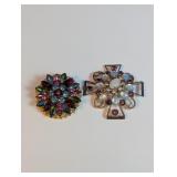 Rhinestone Brooch Set