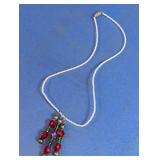 Red Crystal Bead Pendant Necklace