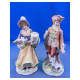 Vintage Porcelain Courting Couple Figurines Duo