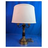 Brass-Tone Three-Light Table Lamp