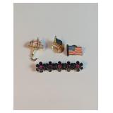 Vtg. Patriotic & Floral Lapel Pin/Brooch Lot