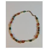 Vintage Earth Tone Beaded J-Hook Necklace