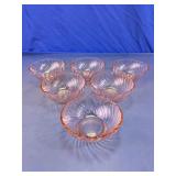 Vintage Arcoroc Pink Swirl Glass Bowls Set