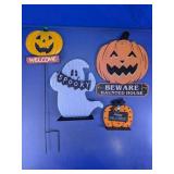 Halloween Pumpkin Signs & Ghost Decor Lot
