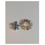 Leaf Brooch Pair